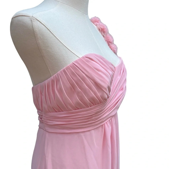 Val Stefani Pink One-Shoulder Sweetheart Neckline Formal Gown Size 14 - Picture 9 of 15